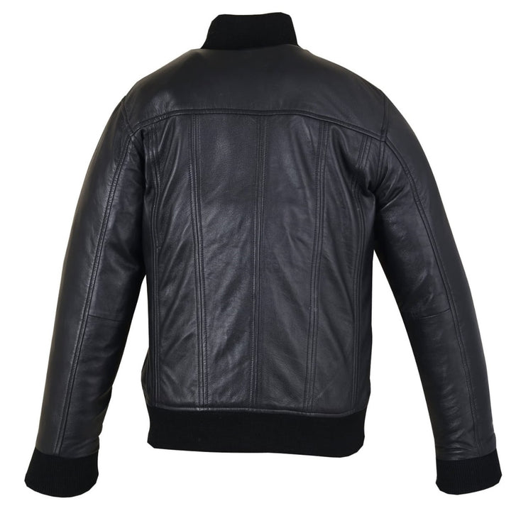 Black Leather Flight Jacket Womens Racer Jacket - Black Bomber Jacket - 100% Genuine Sheepskin Leather - Leather Fandom