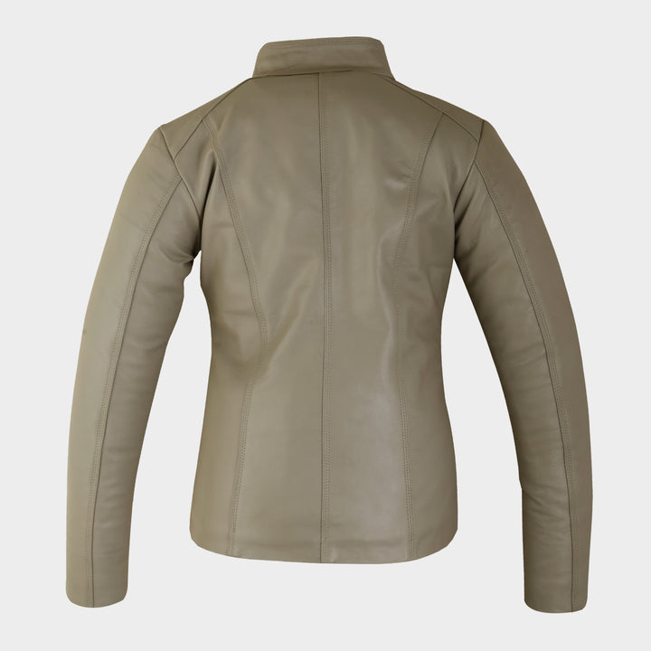 Ecru / Cream Leather Jacket Womens - Women's Leather Jacket Cream Colour