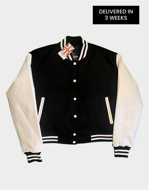 Womens Plus Size Varsity Jacket - Womens Baseball Jacket - Womens Plus Size Black Varsity Jacket