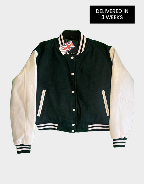 Womens Plus Size Varsity Jacket - Womens Baseball Jacket - Womens Plus Size Green Varsity Jacket