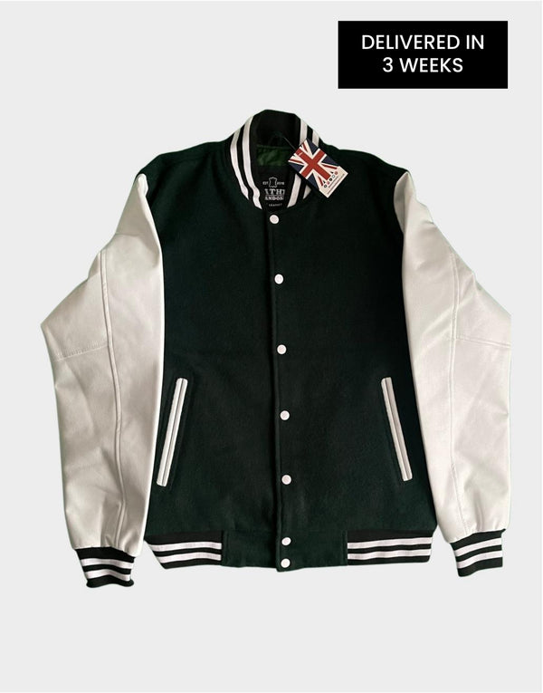 Mens Plus Size Varsity Jacket - Mens Baseball Jacket - Green Varsity Jacket { Delivered in 3 Weeks }