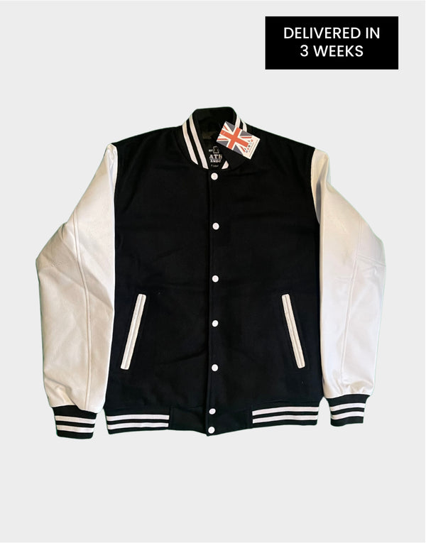 Mens Plus Size Varsity Jacket - Mens Baseball Jacket - Black Varsity Jacket { Delivered in 3 Weeks }