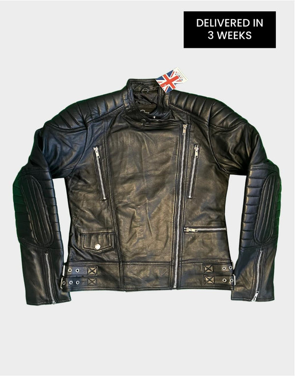 Real Genuine Plus Size Sheepskin Women's Leather Bikers Jacket