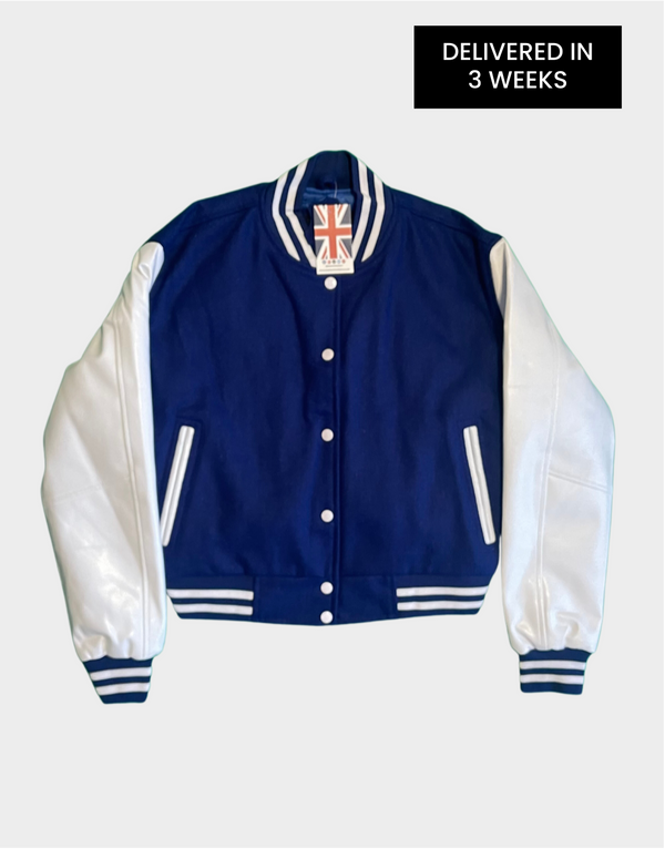 Womens Plus Size Varsity Jacket - Womens Baseball Jacket - Womens Royal Blue Varsity Jacket