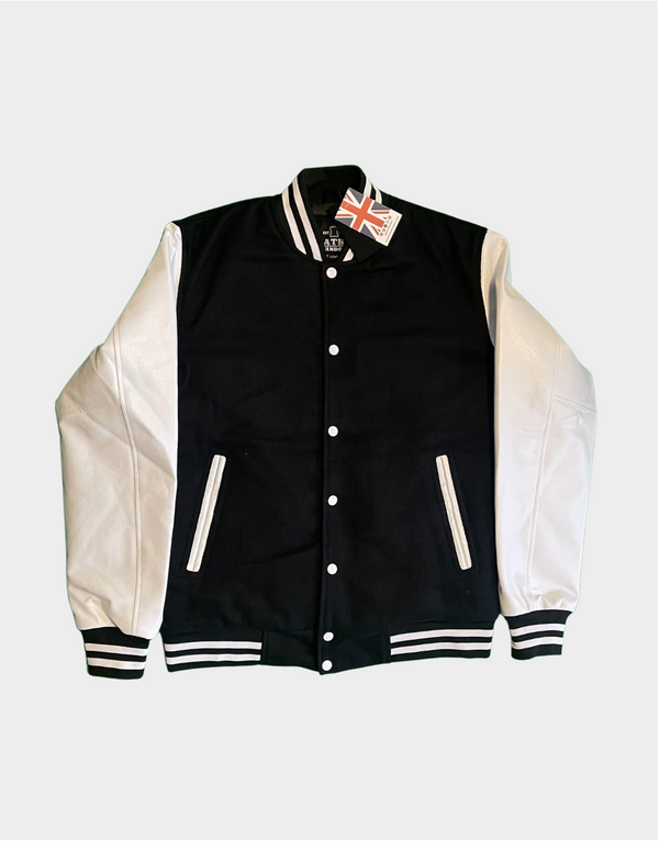 Mens Varsity Jacket - Mens Baseball Jacket - Black Varsity Jacket